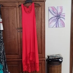 Cupio Vibrant Red High Low Dress